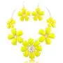 Firstmeet Shiny Flower Statement Collar Necklace with Earrings Firstmeet Shiny Flower Statement Collar Necklace with Earrings