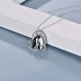 POPLYKE Penguin Gifts for Women Girls Sterling Silver Penguin Family Heart-Shaped Pendant Necklace Jewelry for Mom Daughter