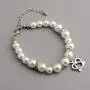 POTIY Adoption Bracelet Adoption Symbol Charm Pearl Bracelet for Adoptive Mom Foster Mom Earrings Stepdaughter Stepmother Jewelry