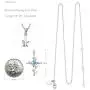 Sterling Silver Love Rose Flower Necklace for Her Birthday Gifts March April Birthstone Aquamarine Simulated Diamond Necklace Garnet Amethyst Gemstone Emerald Jewelry