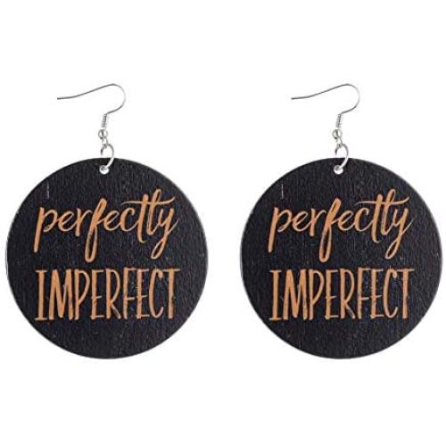 Bohemian Wooden Earrings for Women Teen Girls Both Printing Faith Over Fear Sayings Design Earrings