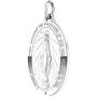US Jewels and Gems Polished 925 Sterling Silver Large Miraculous Virgin Mary Pendant, 3 Sizes