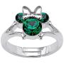 Disney Minnie Mouse Girls Jewelry, Silver Plated Crystal Head Ring, Size 4