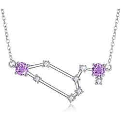 MUATOGIML Zodiac Sign Necklace 925 Sterling Silver 12 Constellation Horoscope Astrology Pendant Necklaces Jewelry Birthday Gifts for Women Mom Daughter Girlfriend Wife