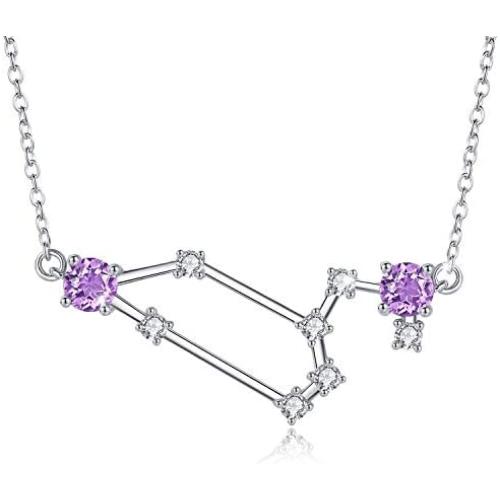 MUATOGIML Zodiac Sign Necklace 925 Sterling Silver 12 Constellation Horoscope Astrology Pendant Necklaces Jewelry Birthday Gifts for Women Mom Daughter Girlfriend Wife