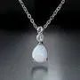 18K White Gold/Rose Gold Plated Opal Necklace for Women