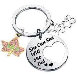 UJIMS Sorority Gift Pink and Green Charm Bracelet She Can She Will So She Did Inspirational Paraphernalia Graduation Gift for Women Girl
