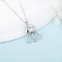 LGSY Sterling Silver Jellyfish Pearl Cage Pendants for Women, Design Pearl Cage Pendants for Pearl Jewelry Making, Essential Oil Diffuser Lockets for Pearl Jewelry