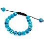 Round Ball Bead Faceted Gemstones Shamballa Inspired Strand Bracelet For Men Women Cord String Adjustable 10MM