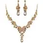 EVER FAITH Austrian Crystal Bridal Floral Wave Teardrop Necklace Earrings Set EVER FAITH Austrian Crystal Bridal Floral Wave Teardrop Necklace Earrings Set