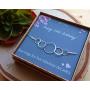 EFYTAL 50th Birthday Gifts for Women, Sterling Silver Five Circle Bracelet for Her, 5 Decade Jewelry 50 Years Old