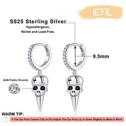 Gold Huggie Hoop Earrings for Women, Hypoallergenic S925 Sterling Silver Post 14K Gold Plated Bee Drop Spike Skull Dangle Small CZ Triangle Huggie Hoop Earrings Jewelry Gifts for Women