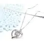 Sterling Silver Grandma Mom Daughter Forever Love Heart Necklace Engraved Jewelry Birthday Gifts for Family