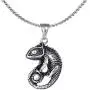 Fusamk Punk Titanium Steel Animal Lizard Pendant Necklace,24'' Box Chain Fusamk Punk Titanium Steel Animal Lizard Pendant Necklace,24'' Box Chain