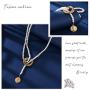 Blufly Boho Layered Medallion Coin Pendant Necklace Gold Lariat Circle Pearl Choker Necklaces Aphrodite Necklace Chain Jewelry for Women and Girls