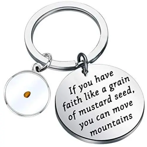 FAADBUK Christian Gift Mustard Seed Keychain If You Have Faith Like A Grain of Mustard Seed You Can Move Mountains Jewelry Religious Inspirational Jewelry for Friend Family FAADBUK Christian Gift Mustard Seed Keychain If You Have Faith Like A Grain of Mustard Seed You Can Move Mountains Jewelry Religious Inspirational Jewelry for Friend Family