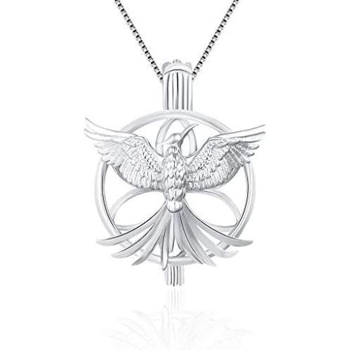 LGSY Phoenix Cage Pendants for Pearl Jewelry Making Sterling Silver, Design Pearl Cage Pendants for Adorable Gift