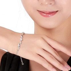 MIXIA Charming Jewelry Cubic Zircon Crystal Dolphin Shaped Chain Woman Silver Color Adjustable Bracelets