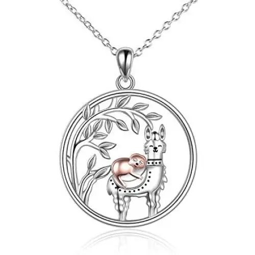 ONEFINITY Sloth Llama Necklace Sterling Silver Sloth Llama Pendant Necklaces for Women Jewelry Gifts ONEFINITY Sloth Llama Necklace Sterling Silver Sloth Llama Pendant Necklaces for Women Jewelry Gifts