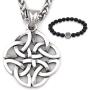 GUNGNEER Stainless Steel Silvertone Irish Celtic Knot Pendant Eternal Love Necklace Protection Amulet Talisman