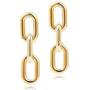 DAMLENG Fashion Unique Lightweight Long Resin Acrylic Gold Silver Chain Link Dangle Drop Earrings for Women Girls Statement Geometric Jewelry Gifts