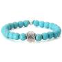 Jovivi Vintage Lava Stone Healing Power Crystal Dog Paw Charm Elastic Stretch Beaded Bracelets