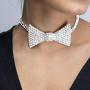 Masiter Sparkly Rhinestone Necklace Bowtie Crystal Choker Bowknot Tennis Chain Wedding Bridal Bridesmaid Costume Jewelry for Women and Girls