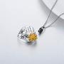 RMREWY Memorial Cremation Urn Necklace 925 Sterling Silver Elephant Urn Necklace for Ashes Sunflower Memory Locket Keepsake Jewelry for Women Men