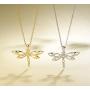 FANCIME Sterling Silver Vivid Dragonfly Pendant Necklace Irish Celtic Heart Shaped Knot Antiqued Animals Necklace Dainty Fine Jewelry for Women Teen Girls,16+ 2'' Extender…