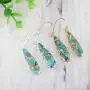 ZENGORI 1 Pair Long Teardrop Natural Turquoise with Line Fish Hook Drop Dangle Earrings ZENGORI 1 Pair Long Teardrop Natural Turquoise with Line Fish Hook Drop Dangle Earrings