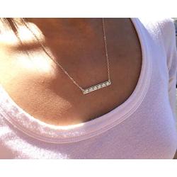 EFYTAL 60th Birthday Gifts for Women, 925 Sterling Silver Six CZ Bar Necklace For Her, 6 Decade Jewelry 60 Years Old