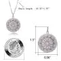 Almusen Purple Cubic Zirconia Necklace for Women Jewelry Geometric Lotus Necklace Pendant Gift Womens Jewelry Girl/Anniversary/Birthday Gift/Opening Ceremony
