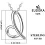 EUDORA Sterling Silver Necklace 26 Letters Alphabet Personalized Charm Pendant with 18inch O-Ring Chain