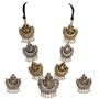 Zephyrr Lord Ganesha/Moon Design Necklace Earrings Set Ethnic Indian Women Jewelry