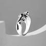 Etronik Cat Ring, Silver Animal Finger Open Rings,Lovely Valentines Gift for Girls Women Cat Lovers Jewelry Gifts（3 PCS）