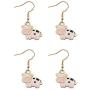 2 Pairs Cute Cat Dog Cow Stud Earring Dalmatians Spotted cat Animals Dangle Drop Earring for Women Girls Best Party Jewelry