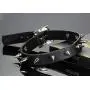 Flongo Gothic Black Rivet Leather Spiked Necklace Neckband Choker, Unisex Spike Studded Punk Rock Biker Wide Strap Leather Collar Necklace, Rivets Spiked Accent Leather Choker