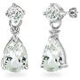 Sterling Silver Genuine, Created or Simulated Gemstone Teardrop Dangle Earrings