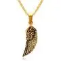 HUANIAN Stainless Steel Gold Plated Eagle Feather Wing Pendant Necklace for Men- with 19'' Chain HUANIAN Stainless Steel Gold Plated Eagle Feather Wing Pendant Necklace for Men- with 19'' Chain