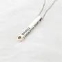 Mainbead Personalized Custom Vertical Bar Necklace with Birthstones Long Birthstone Necklaces Custom Engrave Nameplate