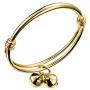 COCO Park Healthy Children Jewelry 18K Gold Plated Polish Cuff Bangle Adjustable Bracelet Anklet
