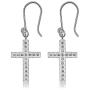 ELEGANZIA Dangle Cross Earrings for Women Girls Sterling Silver Cubic Zirconia Christian Religious Minimalist Jewelry