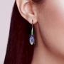 Santuzza Tulip Silver Drop Earrings Genuine 925 Sterling Silver Exquisite Flower Handmade Enamel Dangle Earring Jewelry For Women (Purple, Red)
