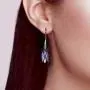 Santuzza Tulip Silver Drop Earrings Genuine 925 Sterling Silver Exquisite Flower Handmade Enamel Dangle Earring Jewelry For Women (Purple, Red)