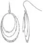 Ellen Tracy Sterling Silver Tri Color Dangle Earrings