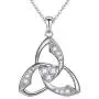 925 Sterling Silver Good Luck Irish Claddagh Celtic Knot Love Heart Pendant Necklace for Women Girls Ladies Birthday Gift, 18'' Rolo Chain