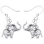 WEVENI Alloy Silver Gold Plated Cute Tiny Elephant Earrings Dangle Drop Antique Jewelry For Women Girls Dainty Gift