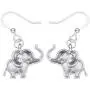 WEVENI Alloy Silver Gold Plated Cute Tiny Elephant Earrings Dangle Drop Antique Jewelry For Women Girls Dainty Gift