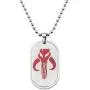 Star Wars Jewelry Unisex Dog Tag with Mandalorian Symbol Stainless Steel Chain Pendant Necklace, 24'' Star Wars Jewelry Unisex Dog Tag with Mandalorian Symbol Stainless Steel Chain Pendant Necklace, 24''