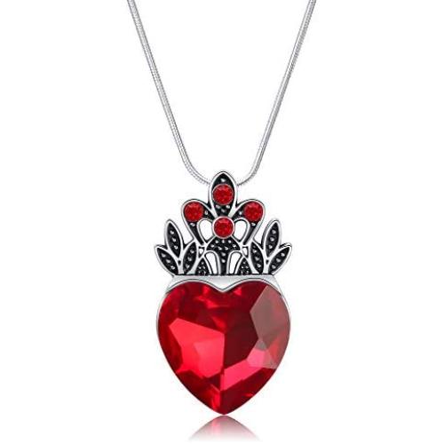 FRTTVM Evie Red Heart Necklace Descendants Princess Costume Queen of Hearts Fan Jewelry for Girls Teens Halloween Parties